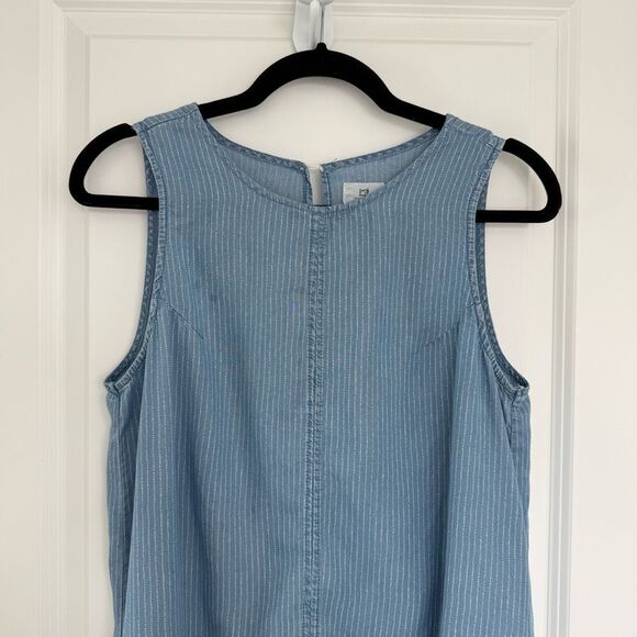 THREAD + SUPPLY | Blue Sleeveless Dress with Pockets - Picture 4 of 12